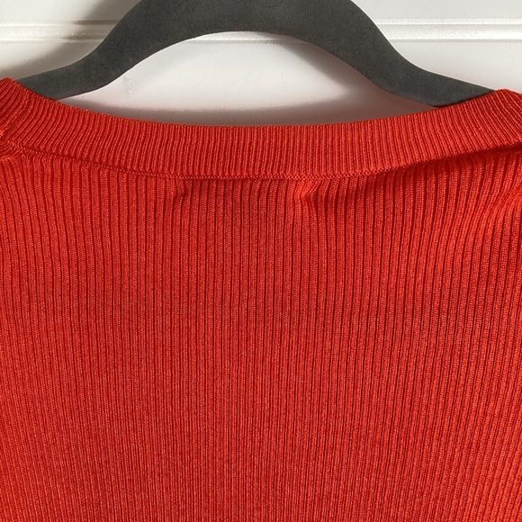 J. Crew NWT  Red / orange Puff Sleeve sweater Size Medium - Picture 8 of 9